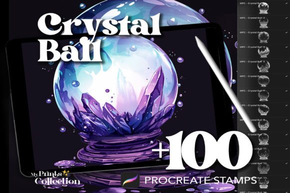 Download 100+ Procreate Crystal Ball Stamps - Procreate crystal Collection