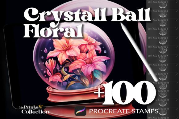 Download 100+ Procreate Crystal Ball Floral Stamp - Procreate crystal Collection