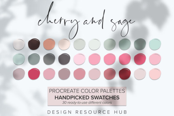 Download Procreate Color Palette: Cherry and Sage - Color palette Collection
