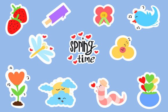 Download Cute Spring Sticker Bundle 1 - Spring sticker Collection