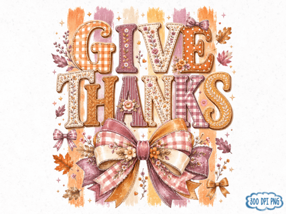 Download Give Thanks PNG | Coquette Thanksgiving - Thanksgiving Collection