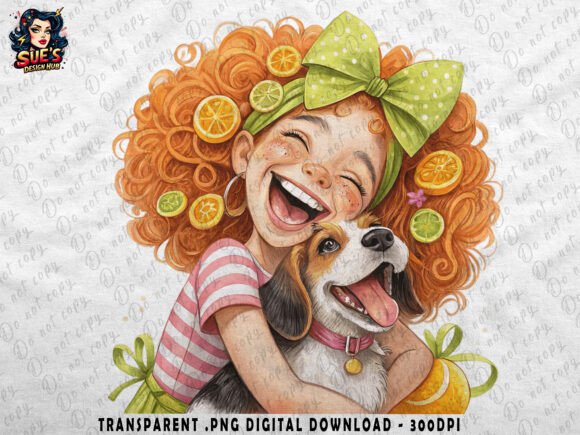 Download Citrus Girl &amp; Beagle | Summer PNG - Beagle Collection