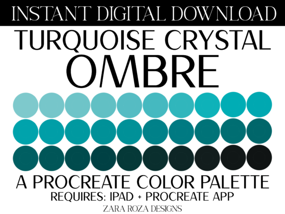 Download Turquoise Crystal Ombre Color Palette - Color palette Collection