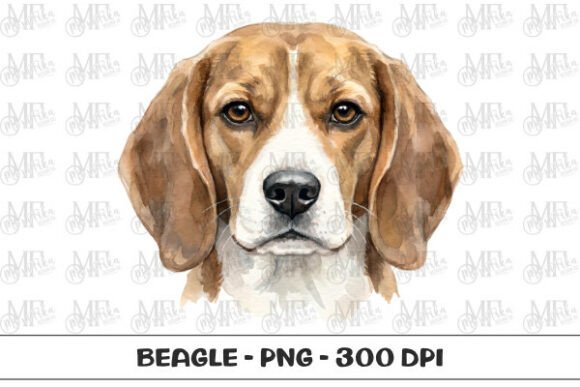 Download Beagle Watercolor Portrait PNG - Beagle Collection