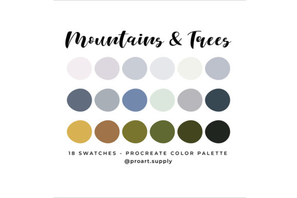 Download Mountains &amp; Trees Procreate Color Palette - Color palette Collection